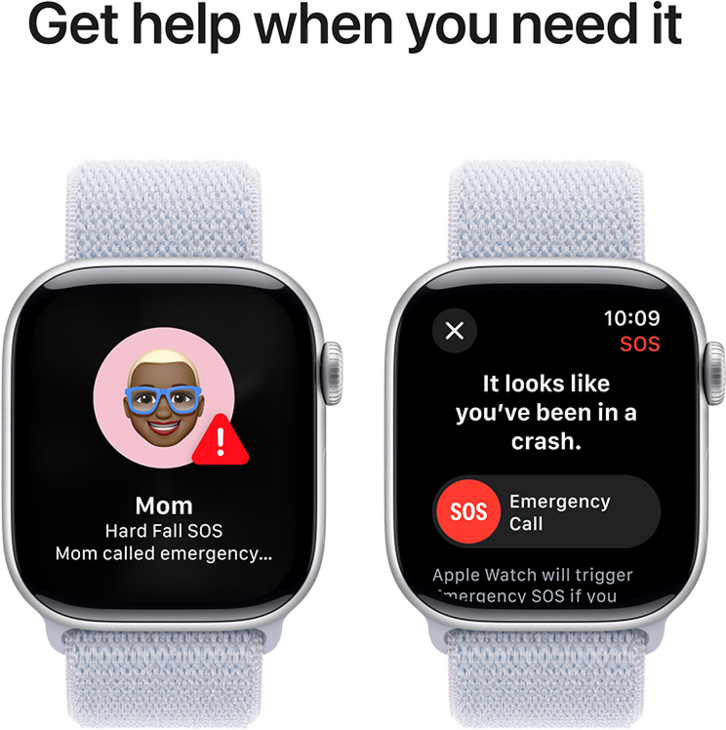 Apple Watch Series 10 GPS + Cellular 42mm Aluminiumboett i Silver • Sportloop Dimblå Apple Watch Series 10 GPS + Cellular 42mm Aluminiumboett i Silver • Sportloop Dimblå