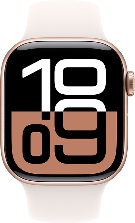 Apple Watch Series 10 GPS + Cellular 42mm Aluminiumboett i Roséguld • Sportband Rosé - M/L Apple Watch Series 10 GPS + Cellular 42mm Aluminiumboett i Roséguld • Sportband Rosé - M/L