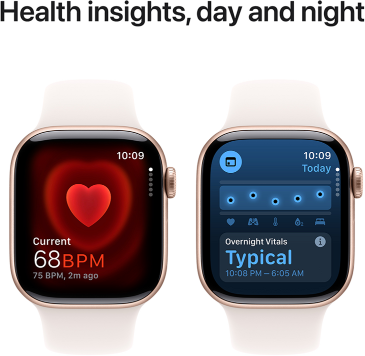 Apple Watch Series 10 GPS + Cellular 42mm Aluminiumboett i Roséguld • Sportband Rosé - M/L Apple Watch Series 10 GPS + Cellular 42mm Aluminiumboett i Roséguld • Sportband Rosé - M/L
