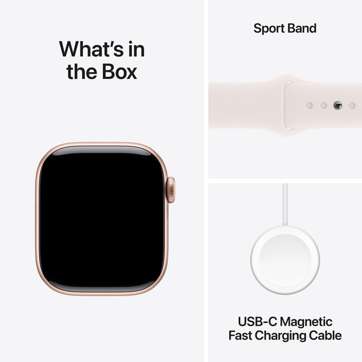 Apple Watch Series 10 GPS + Cellular 42mm Aluminiumboett i Roséguld • Sportband Rosé - M/L Apple Watch Series 10 GPS + Cellular 42mm Aluminiumboett i Roséguld • Sportband Rosé - M/L