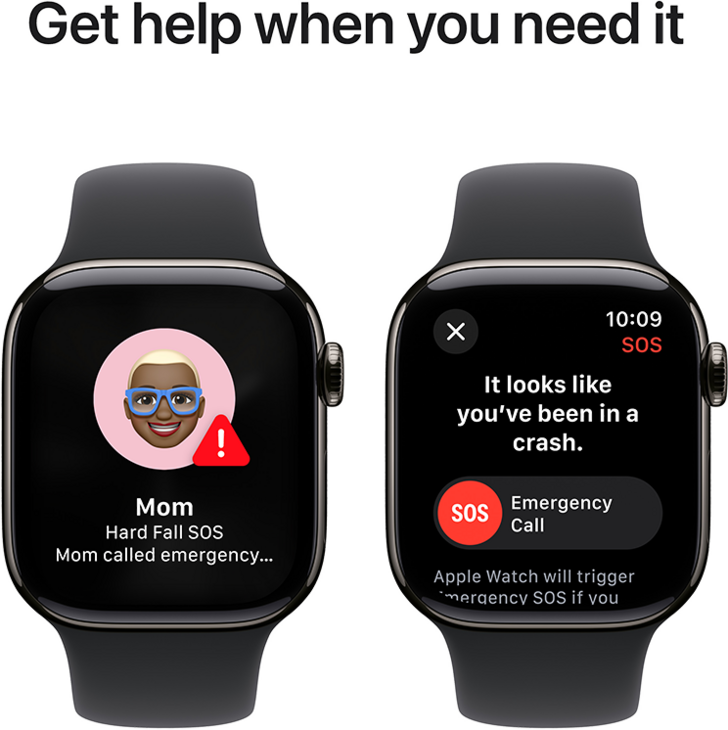 Apple Watch Series 10 GPS + Cellular 42mm Titanboett Skiffer • Sportband Svart - M/L Apple Watch Series 10 GPS + Cellular 42mm Titanboett Skiffer • Sportband Svart - M/L