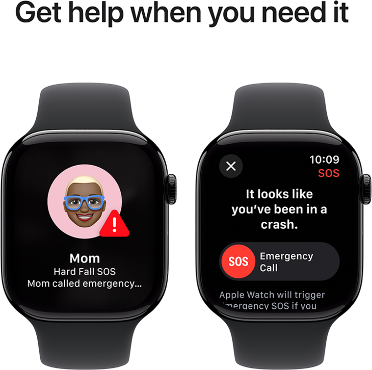 Apple Watch Series 10 GPS + Cellular 46mm Aluminiumboett i Gagatsvart • Sportband Svart - M/L Apple Watch Series 10 GPS + Cellular 46mm Aluminiumboett i Gagatsvart • Sportband Svart - M/L