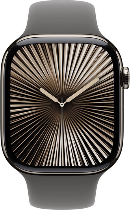 Apple Watch Series 10 GPS + Cellular 46mm Titanboett Naturlig • Sportband Granitgrå - M/L Apple Watch Series 10 GPS + Cellular 46mm Titanboett Naturlig • Sportband Granitgrå - M/L