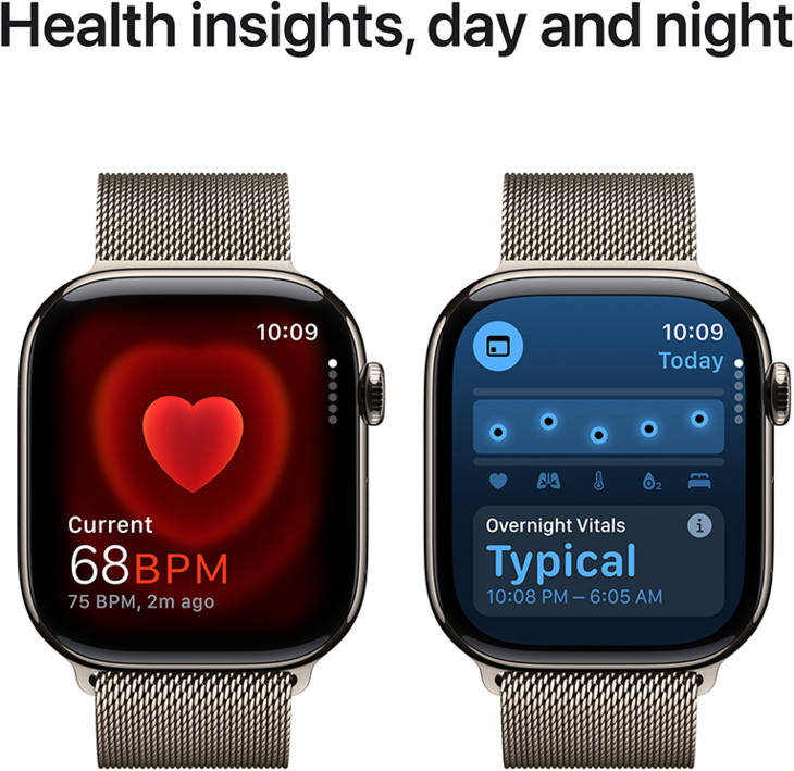 Apple Watch Series 10 GPS + Cellular 46mm Titanboett Naturlig • Milanesisk loop Naturlig - M/L Apple Watch Series 10 GPS + Cellular 46mm Titanboett Naturlig • Milanesisk loop Naturlig - M/L