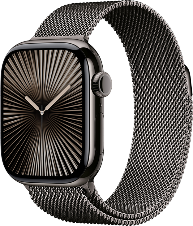 Apple Watch Series 10 GPS + Cellular 42mm Titanboett Skiffer • Milanesisk loop Skiffer Apple Watch Series 10 GPS + Cellular 42mm Titanboett Skiffer • Milanesisk loop Skiffer