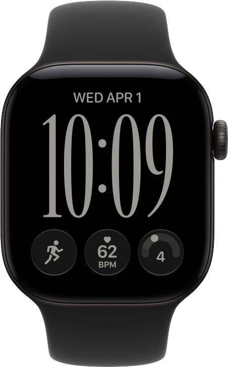 Apple Watch Series 12 GPS 42mm Aluminiumboett Svart &bull; Sportband Svart - S/M