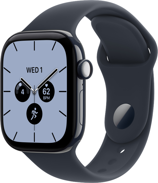 Apple Watch Series 12 GPS + Cellular 42mm Keramikboett Nattbl&aring;  &bull; Sportband Marinbl&aring; - S/M