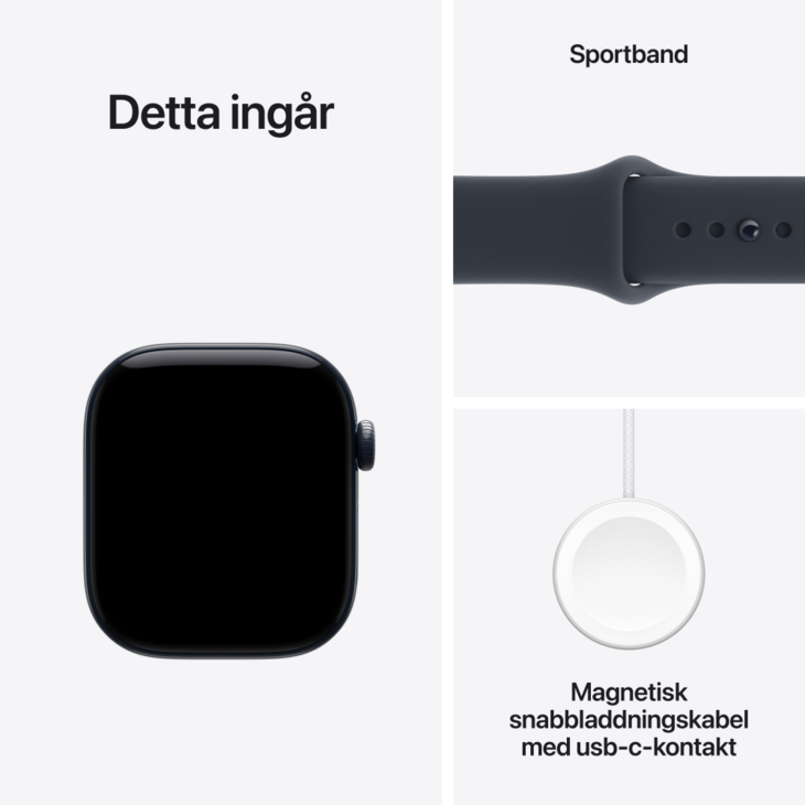 Apple Watch Series 12 GPS + Cellular 42mm Keramikboett Nattbl&aring;  &bull; Sportband Marinbl&aring; - S/M