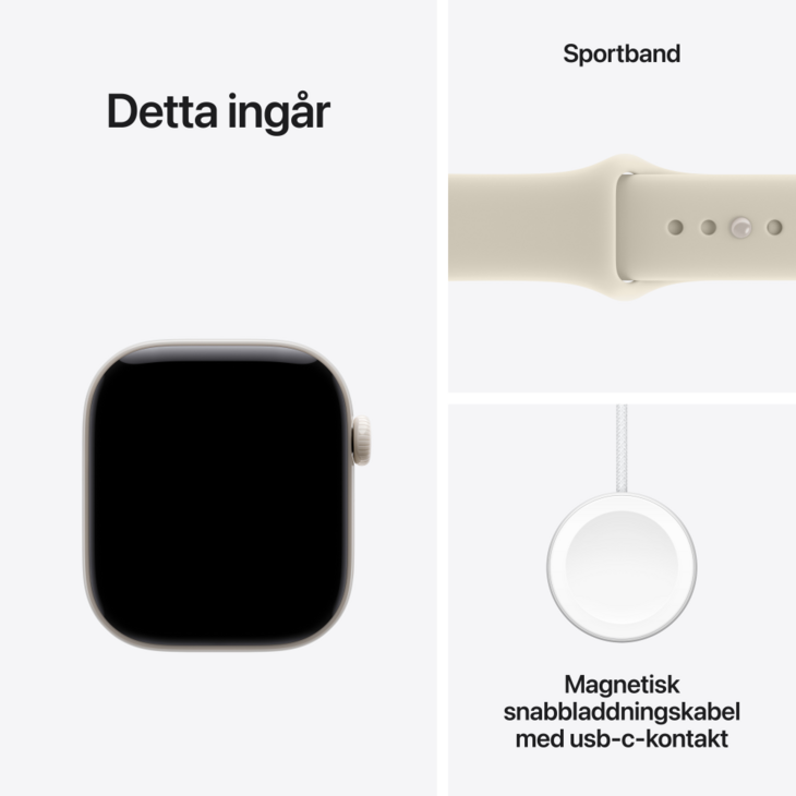 Apple Watch Series 12 GPS + Cellular 42mm Keramikboett P&auml;rlvit  &bull; Sportband Sand - S/M