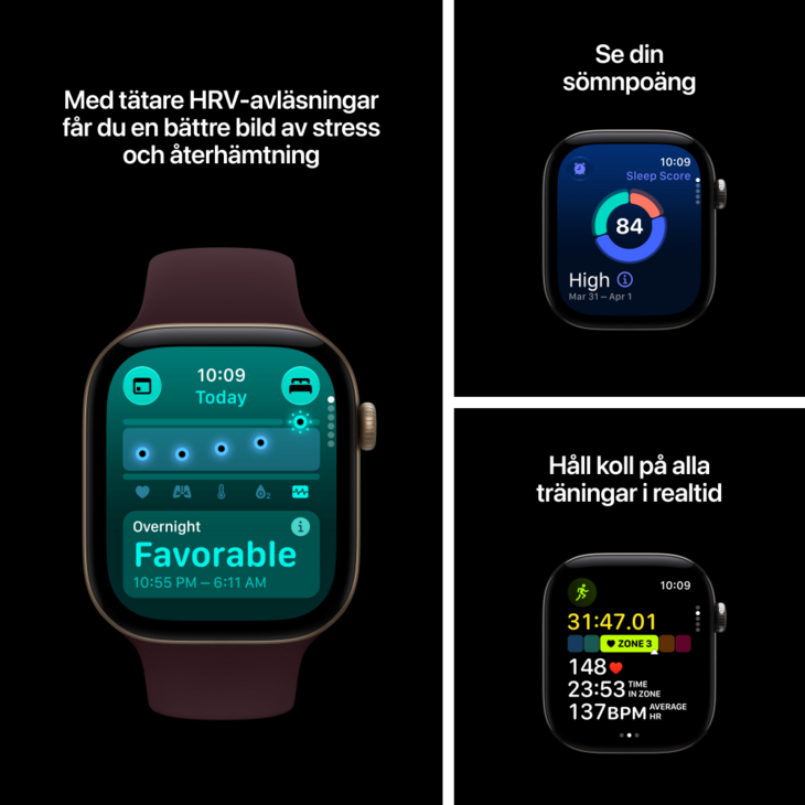 Apple Watch Series 12 GPS + Cellular 42mm Aluminiumboett Rymdgr&aring; &bull; Sportband Marinbl&aring; - S/M