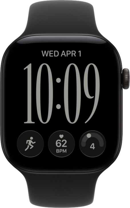 Apple Watch Series 12 GPS + Cellular 46mm Aluminiumboett Svart &bull; Sportband Svart - S/M