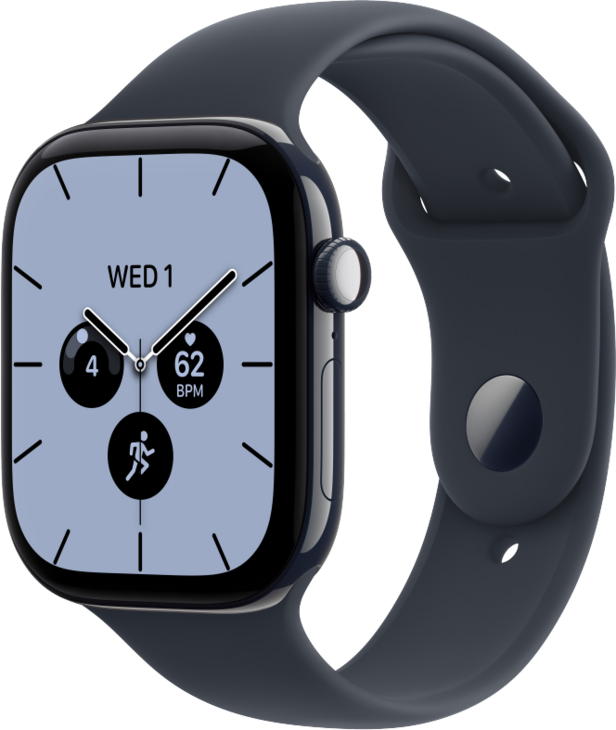 Apple Watch Series 12 GPS + Cellular 46mm Keramikboett Nattbl&aring;  &bull; Sportband Marinbl&aring; - S/M