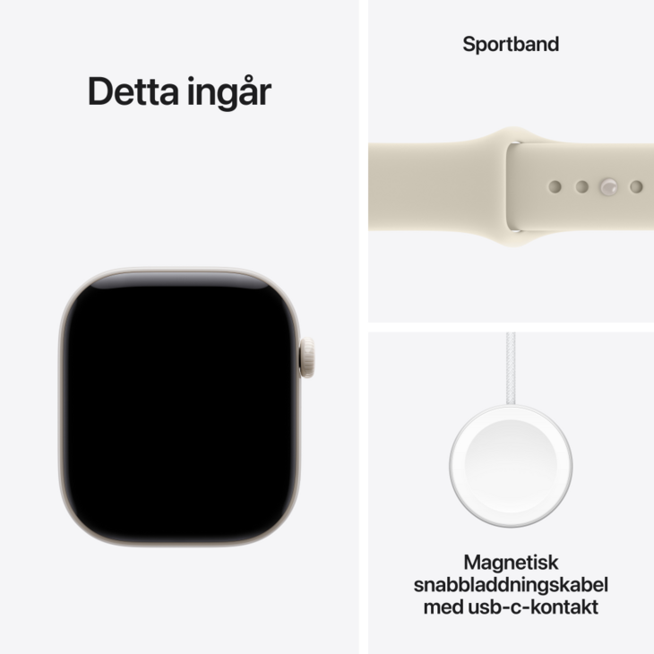 Apple Watch Series 12 GPS + Cellular 46mm Keramikboett P&auml;rlvit  &bull; Sportband Sand - S/M