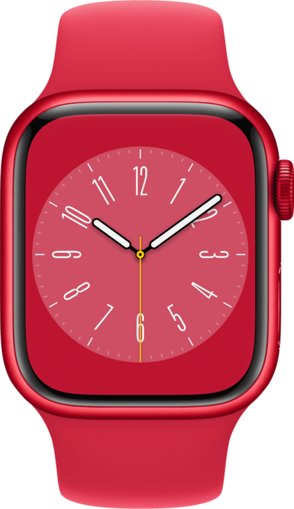Apple Watch Series 8 GPS + Cellular 41mm Aluminiumboett i (PRODUCT)RED • Sportband (PRODUCT)RED - Standard Apple Watch Series 8 GPS + Cellular 41mm Aluminiumboett i (PRODUCT)RED • Sportband (PRODUCT)RED - Standard