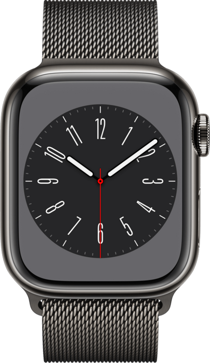 Apple Watch Series 8 GPS + Cellular 41mm Rostfri Stålboett i Grafit • Milanesisk loop Grafit Apple Watch Series 8 GPS + Cellular 41mm Rostfri Stålboett i Grafit • Milanesisk loop Grafit
