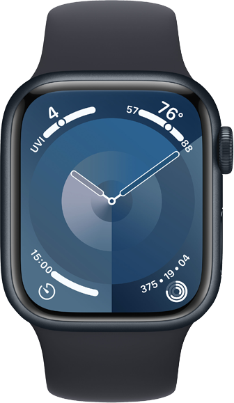 Apple Watch Series 9 GPS 41mm Aluminiumboett i Midnatt • Sportband Midnatt - M/L Apple Watch Series 9 GPS 41mm Aluminiumboett i Midnatt • Sportband Midnatt - M/L