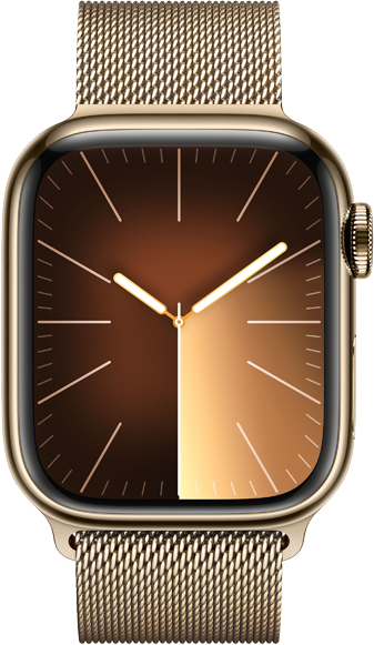 Apple Watch Series 9 GPS + Cellular 41mm Rostfri Stålboett i Guld • Milanesisk loop Guld Apple Watch Series 9 GPS + Cellular 41mm Rostfri Stålboett i Guld • Milanesisk loop Guld