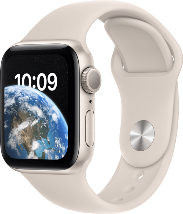 Apple Watch SE GPS 44mm Aluminiumboett i Stjärnglans • Sportband Stjärnglans - Standard (2022) Apple Watch SE GPS 44mm Aluminiumboett i Stjärnglans • Sportband Stjärnglans - Standard (2022)