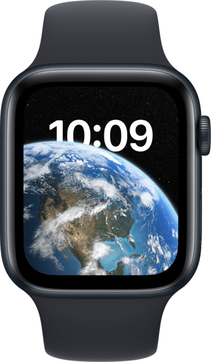 Apple Watch SE GPS 44mm Aluminiumboett i Midnatt • Sportband Midnatt - Standard Apple Watch SE GPS 44mm Aluminiumboett i Midnatt • Sportband Midnatt - Standard