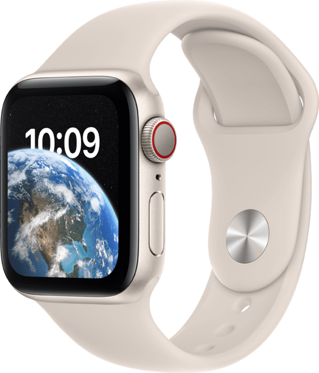 Apple Watch SE GPS + Cellular 40mm Aluminiumboett i Stjärnglans • Sportband Stjärnglans - Standard Apple Watch SE GPS + Cellular 40mm Aluminiumboett i Stjärnglans • Sportband Stjärnglans - Standard