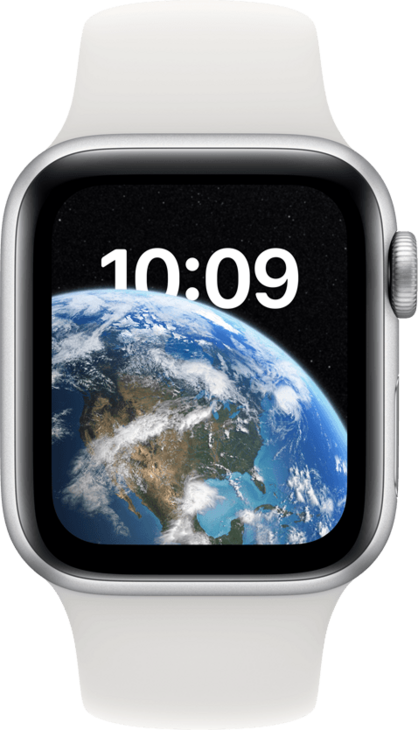 Apple Watch SE GPS + Cellular 40mm Aluminiumboett i Silver • Sportband Vitt - Standard Apple Watch SE GPS + Cellular 40mm Aluminiumboett i Silver • Sportband Vitt - Standard