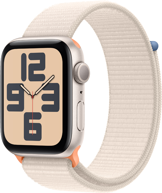 Apple Watch SE GPS 44mm Aluminiumboett i Stjärnglans • Sportloop Stjärnglans Apple Watch SE GPS 44mm Aluminiumboett i Stjärnglans • Sportloop Stjärnglans