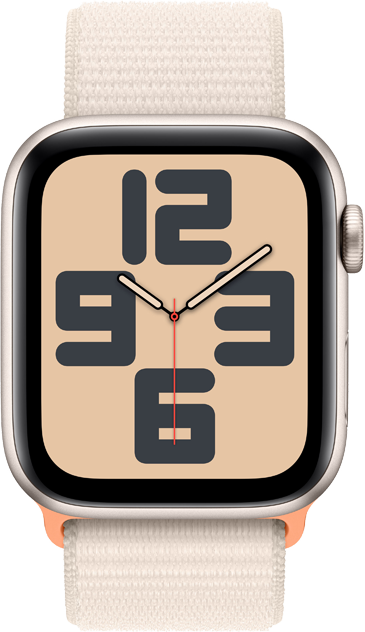 Apple Watch SE GPS 44mm Aluminiumboett i Stjärnglans • Sportloop Stjärnglans Apple Watch SE GPS 44mm Aluminiumboett i Stjärnglans • Sportloop Stjärnglans