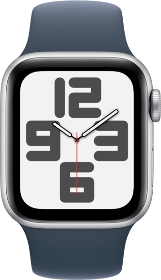 Apple Watch SE GPS + Cellular 40mm Aluminiumboett i Silver • Sportband Stormblå - M/L Apple Watch SE GPS + Cellular 40mm Aluminiumboett i Silver • Sportband Stormblå - M/L