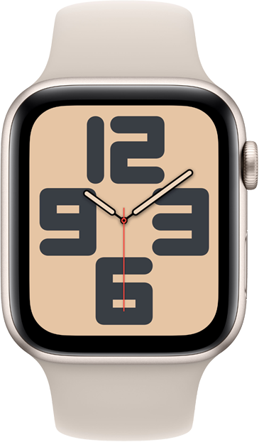 Apple Watch SE GPS + Cellular 44mm Aluminiumboett i Stjärnglans • Sportband Stjärnglans - M/L Apple Watch SE GPS + Cellular 44mm Aluminiumboett i Stjärnglans • Sportband Stjärnglans - M/L