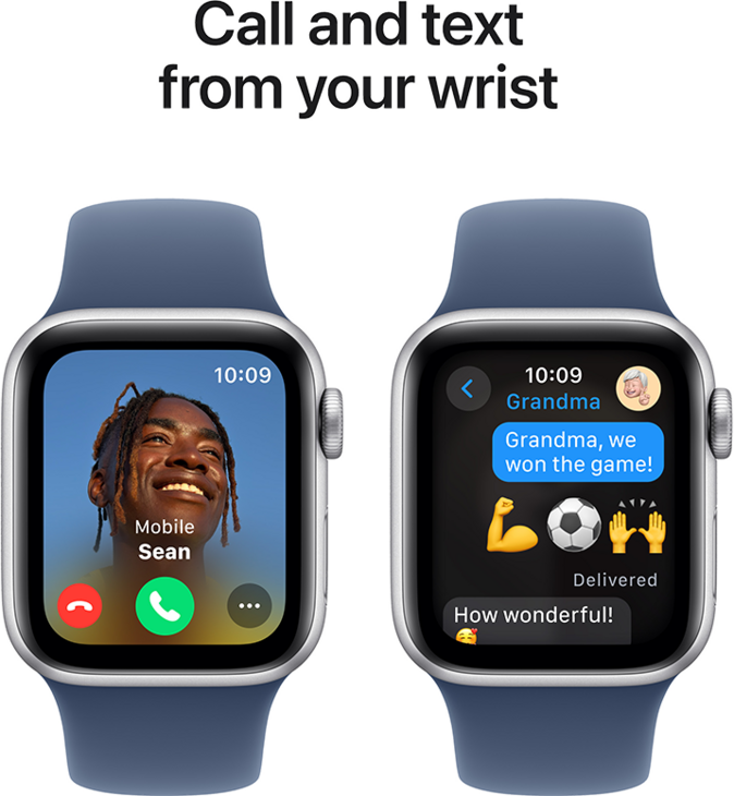 Apple Watch SE GPS 40mm Aluminiumboett i Silver  •  Sportband Denim - S/M Apple Watch SE GPS 40mm Aluminiumboett i Silver  •  Sportband Denim - S/M