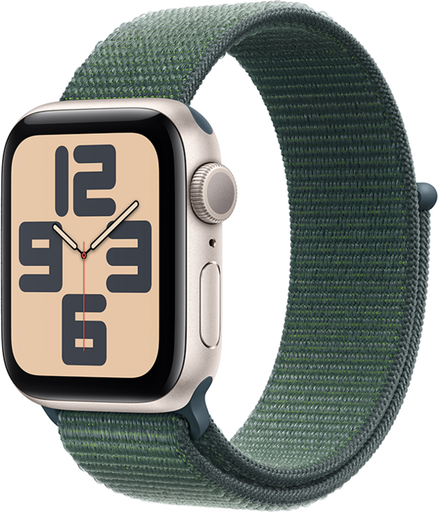 Apple Watch SE GPS 40mm Aluminiumboett i Stjärnglans  •  Sportloop Blågrön Apple Watch SE GPS 40mm Aluminiumboett i Stjärnglans  •  Sportloop Blågrön