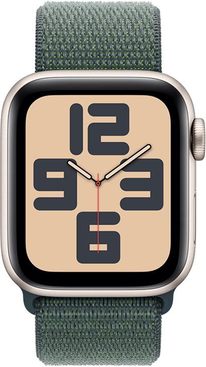 Apple Watch SE GPS 40mm Aluminiumboett i Stjärnglans  •  Sportloop Blågrön Apple Watch SE GPS 40mm Aluminiumboett i Stjärnglans  •  Sportloop Blågrön