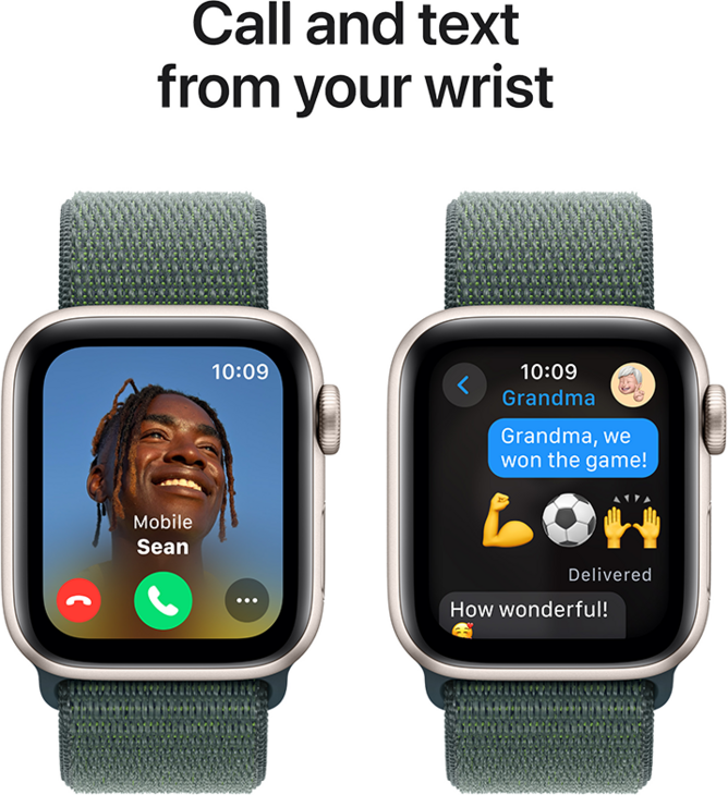 Apple Watch SE GPS 40mm Aluminiumboett i Stjärnglans  •  Sportloop Blågrön Apple Watch SE GPS 40mm Aluminiumboett i Stjärnglans  •  Sportloop Blågrön