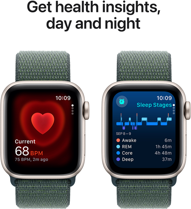 Apple Watch SE GPS 40mm Aluminiumboett i Stjärnglans  •  Sportloop Blågrön Apple Watch SE GPS 40mm Aluminiumboett i Stjärnglans  •  Sportloop Blågrön