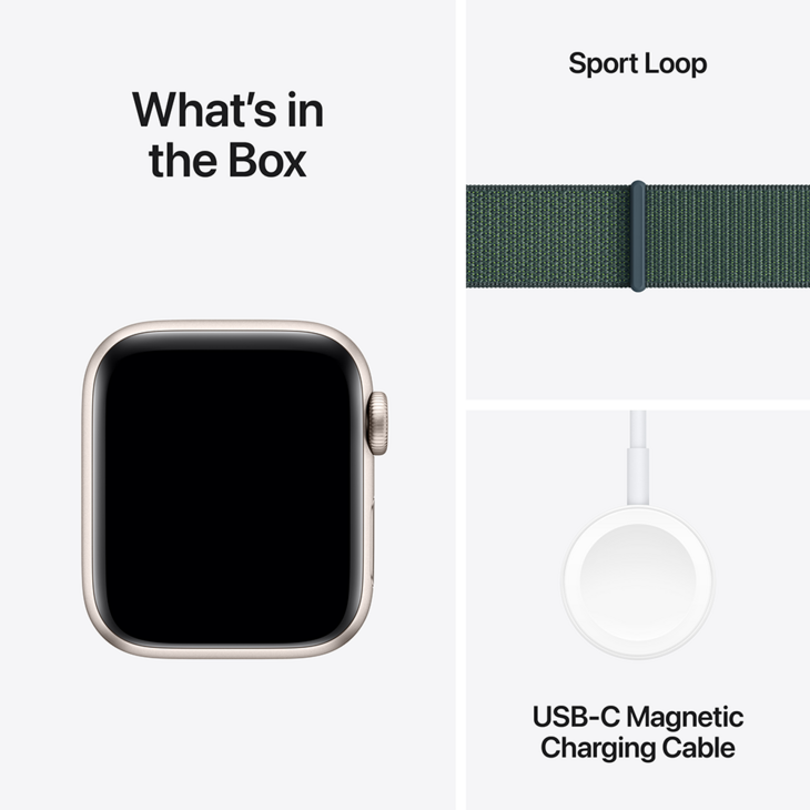 Apple Watch SE GPS 40mm Aluminiumboett i Stjärnglans  •  Sportloop Blågrön Apple Watch SE GPS 40mm Aluminiumboett i Stjärnglans  •  Sportloop Blågrön