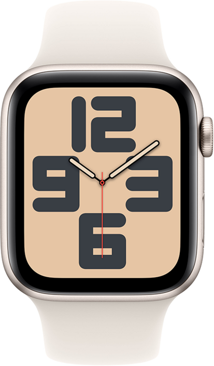 Apple Watch SE GPS 44mm Aluminiumboett i Stjärnglans  •  Sportband Stjärnglans - S/M Apple Watch SE GPS 44mm Aluminiumboett i Stjärnglans  •  Sportband Stjärnglans - S/M
