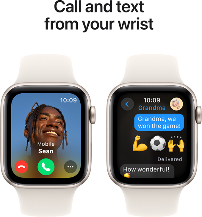 Apple Watch SE GPS 44mm Aluminiumboett i Stjärnglans  •  Sportband Stjärnglans - S/M Apple Watch SE GPS 44mm Aluminiumboett i Stjärnglans  •  Sportband Stjärnglans - S/M