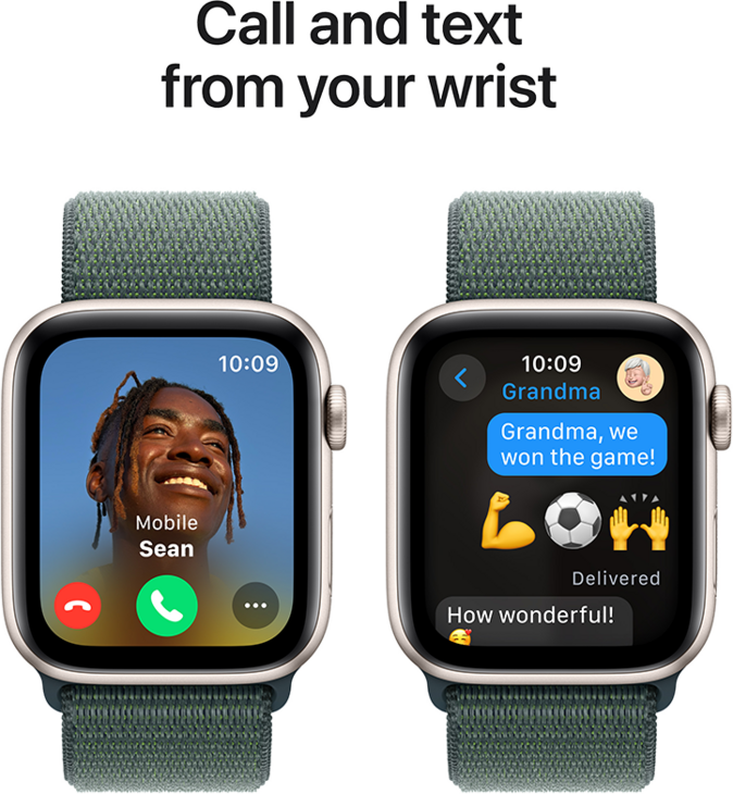 Apple Watch SE GPS 44mm Aluminiumboett i Stjärnglans  •  Sportloop Blågrön Apple Watch SE GPS 44mm Aluminiumboett i Stjärnglans  •  Sportloop Blågrön