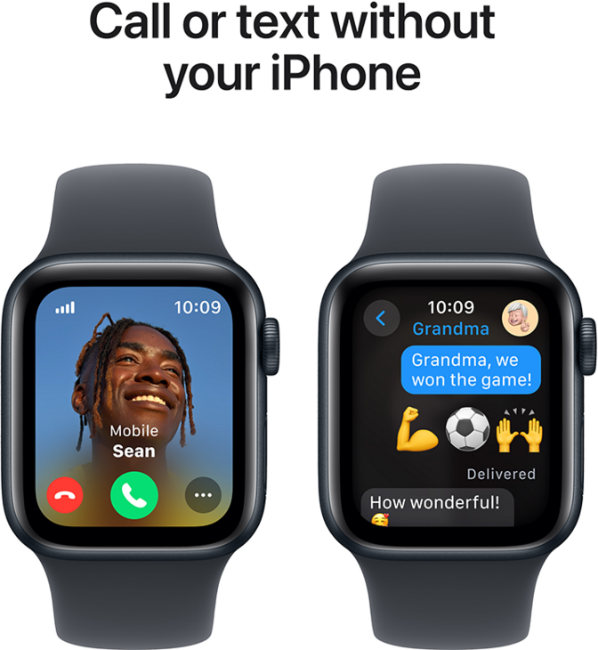 Apple Watch SE GPS + Cellular 40mm Aluminiumboett i Midnatt  •  Sportband Midnatt - M/L Apple Watch SE GPS + Cellular 40mm Aluminiumboett i Midnatt  •  Sportband Midnatt - M/L