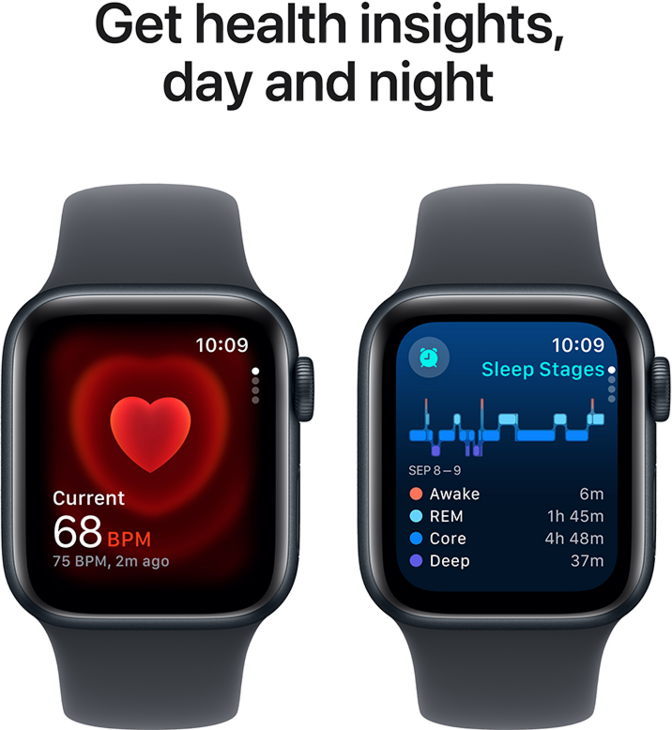 Apple Watch SE GPS + Cellular 40mm Aluminiumboett i Midnatt  •  Sportband Midnatt - M/L Apple Watch SE GPS + Cellular 40mm Aluminiumboett i Midnatt  •  Sportband Midnatt - M/L