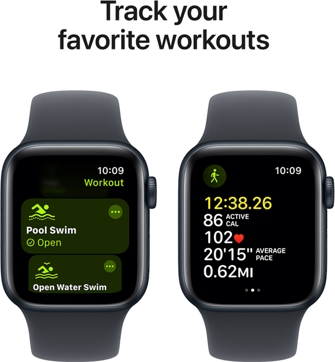 Apple Watch SE GPS + Cellular 40mm Aluminiumboett i Midnatt  •  Sportband Midnatt - M/L Apple Watch SE GPS + Cellular 40mm Aluminiumboett i Midnatt  •  Sportband Midnatt - M/L