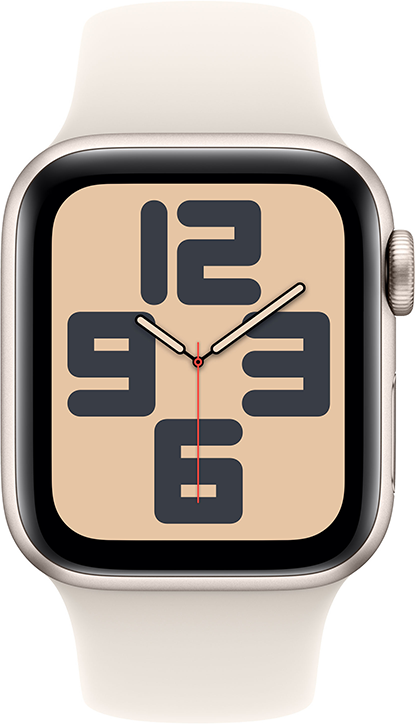 Apple Watch SE GPS + Cellular 40mm Aluminiumboett i Stjärnglans  •  Sportband Stjärnglans - S/M Apple Watch SE GPS + Cellular 40mm Aluminiumboett i Stjärnglans  •  Sportband Stjärnglans - S/M