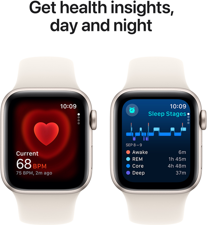 Apple Watch SE GPS + Cellular 40mm Aluminiumboett i Stjärnglans  •  Sportband Stjärnglans - S/M Apple Watch SE GPS + Cellular 40mm Aluminiumboett i Stjärnglans  •  Sportband Stjärnglans - S/M