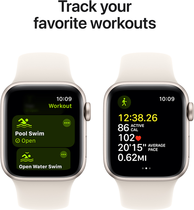 Apple Watch SE GPS + Cellular 40mm Aluminiumboett i Stjärnglans  •  Sportband Stjärnglans - S/M Apple Watch SE GPS + Cellular 40mm Aluminiumboett i Stjärnglans  •  Sportband Stjärnglans - S/M