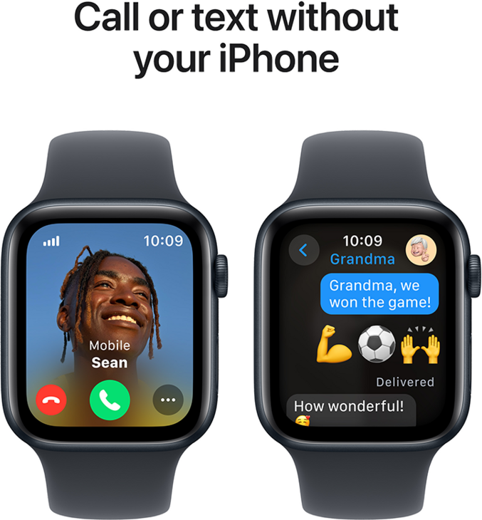 Apple Watch SE GPS + Cellular 44mm Aluminiumboett i Midnatt  •  Sportband Midnatt - M/L Apple Watch SE GPS + Cellular 44mm Aluminiumboett i Midnatt  •  Sportband Midnatt - M/L