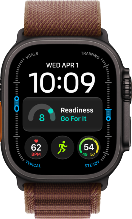 Apple Watch Ultra 4 med Titanboett Svart &bull; Bergsloop Bourgogne - Medium