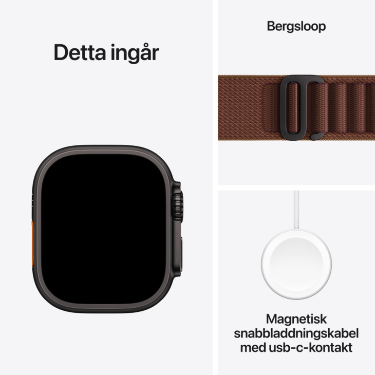 Apple Watch Ultra 4 med Titanboett Svart &bull; Bergsloop Bourgogne - Medium