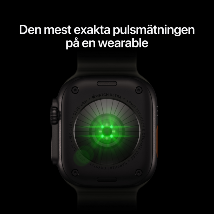 Apple Watch Ultra 4 med Titanboett Naturlig &bull; Bergsloop &Ouml;kensand - Medium