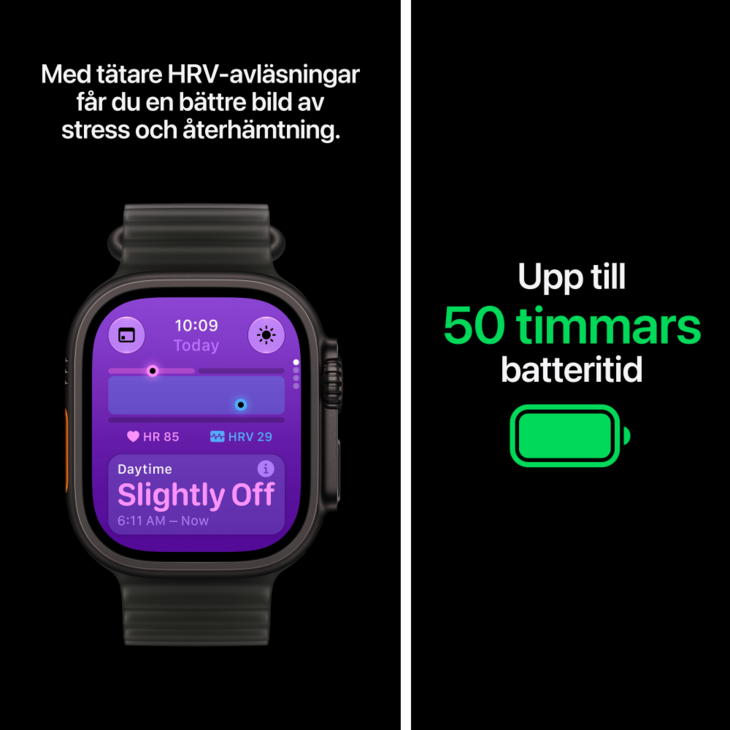 Apple Watch Ultra 4 med Titanboett Naturlig &bull; Havsband Genomlyst gr&aring;