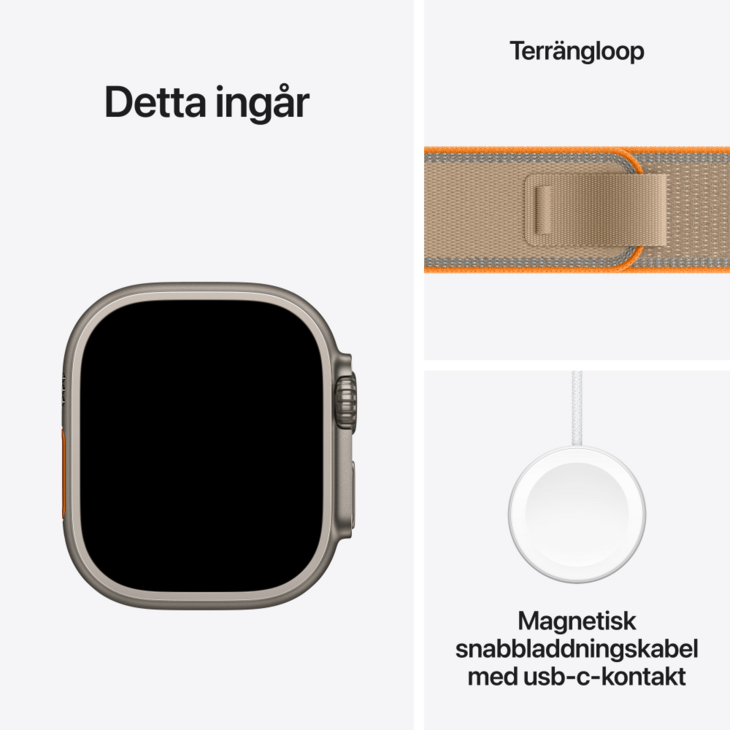Apple Watch Ultra 4 med Titanboett Naturlig &bull; Terr&auml;ngloop Sand - S/M